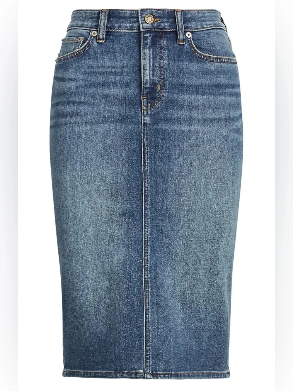 NWT Lauren Ralph Lauren Medium Blue Denim Pencil Skirt